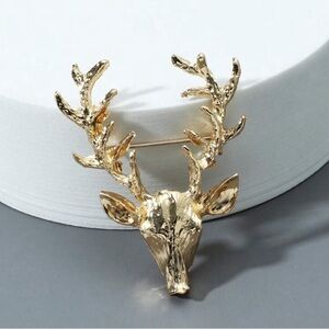 Gold Deer Antler Brooch 21